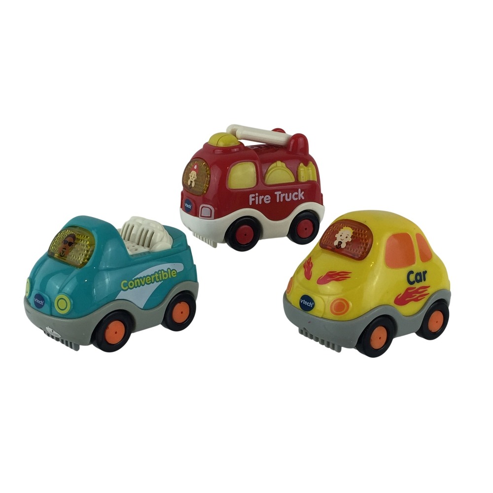 VTech Go Go Smart Wheels Toy Vehicle Lot 3‎ Fire Truck Car Convertible Tested
